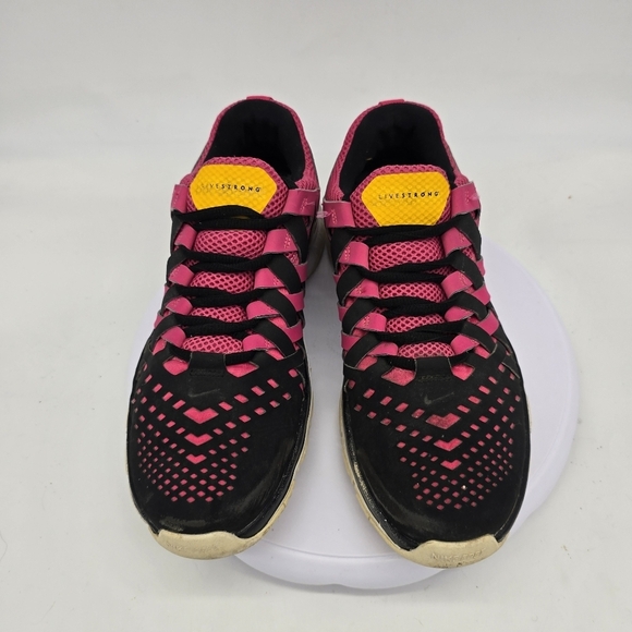Nike Shoes Men 9 Free 5.0 LiveStrong Trainers Black Vivid Pink Sneakers - Picture 6 of 9